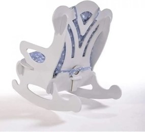 Scaun balansoar copii 40×70×65 cm – MDF alb/albastru, Baby Puzzle