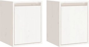 vidaXL Dulapuri de perete 2 buc. alb, 30x30x40 cm, lemn masiv de pin