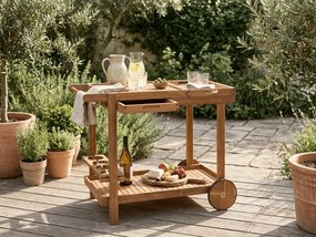 Masa de servit pentru gradina pe roti GRIL PARTY, lemn de acacia