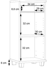 Corp de baie VENOM alb/stejar sonoma