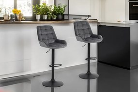 Scaun de bar catifea gri ABS 145 – Stil modern, tapițerie premium, bază stabilă