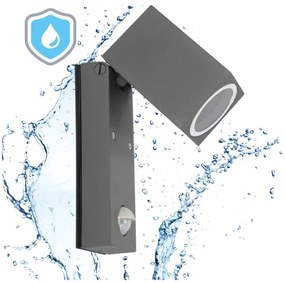 Aplică de exterior cu senzor QUAZAR 1xGU10/35W/230V IP44 gri