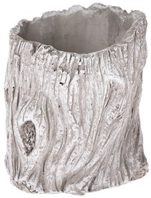 Ghiveci din beton Decor scoarță de copac, gri,12 x 13,5 cm, diam. 12 cm