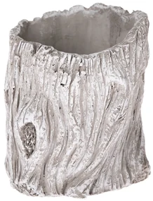 Ghiveci din beton Decor scoarță de copac, gri,12 x 13,5 cm, diam. 12 cm