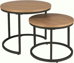 Set 2 masute cafea AMARO, stejar/negru