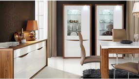 COMODA SAINT TROPEZ,227.1X52.7X84.4 CM,4 USI,2 SERTARE,LED INCLUS,CULOARE STEJAR SANGALLO/ALB LUCIOS,PAL/MDF