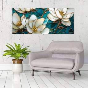 Tablou - Vitraliu cu magnolie (120x50 cm)