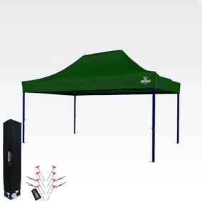 Cort expozițional 3x4,5m (oțel de 45mm) | Montare rapidă, durată lungă de viață - fara 3 pereti - Verde