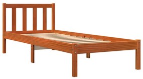 844806 vidaXL Cadru de pat, maro ceruit, 90x200 cm, lemn masiv de pin