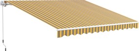 Outsunny Copertină Pliabilă pentru Exterior, Copertină Tip Roll-Up cu Deschidere Manivelă, 350x250 cm, Galben | Aosom Romania