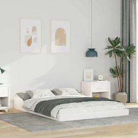 vidaXL Cadru de pat Alb 120 x 200 cm Lemn masiv de pin
