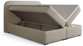 Pat continental Eleris 160x200 cu spațiu de depozitare - bouclé bej Quelle 05