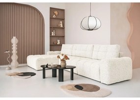 Colțar modular crem extensibil/cu spațiu de depozitare (cu colț pe partea stângă) Lulu – Miuform