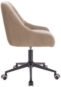 HR920K Scaun Latte din Catifea cu Bază Neagră