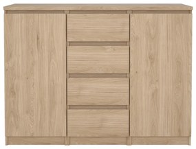 Comodă în culoare naturală cu aspect de lemn de stejar 121x91x50 cm Naia – Tvilum
