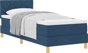 vidaXL Pat cu arcuri cu saltea albastru 80 x 200 cm țesătură