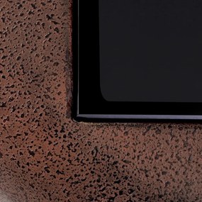 Masuta laterala LUX, Aluminiu Reciclat, Sticla Neagra, Quentin