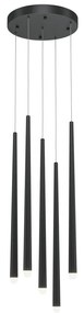Lustra LED cu 5 pendule design modern Cascade negru