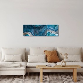 Tablou - Detaliu de acvamarin (cu ceas) (90x30 cm)
