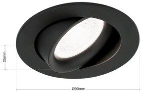Spot incastrabil tavan directionabil CHOICE negru D-9cm