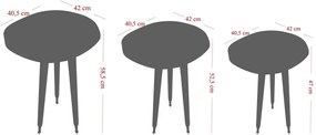 Masă pliantă Pizzo, 3 buc