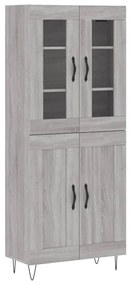 3198375 vidaXL Dulap înalt, gri sonoma, 69,5x34x180 cm, lemn compozit