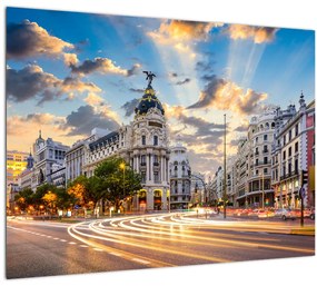 Tablou - Calle Gran Vía, Madrid, Spania (70x50 cm)