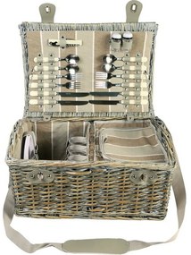 Coș picnic pentru 4 persoane Brown, 46 x 31x 21 cm