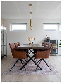 Scaun de sufragerie maro deschis tapițat Harbo – House Nordic