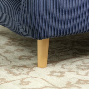 HOMCOM 2 în 1 Fotoliu Extensibil Pat de Oaspeți, cu Pernă Reglabila în Catifea 82 cm x 89 cm x 83 cm Albastru | Aosom Romania