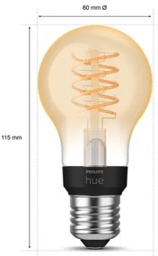Bec LED dimabil Philips Hue WHITE FILAMENT A60 E27/7W/230V 2100K