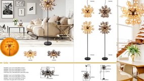 Lustra aplicata design modern UDO 3L negru/chihlimbar