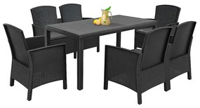 Set de mobilier de grădină Lima V 6+1 grafit