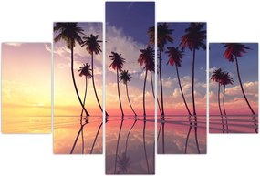 Tablou cu palmieri deasupra mării (150x105 cm)