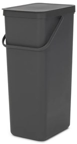 Cos de gunoi colectare selectiva Brabantia Sort&Go 1004140, 40 L, Maner, Montabil pe perete, Gri inchis
