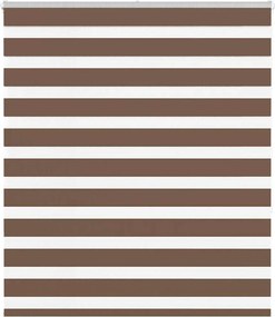 vidaXL Jaluzea tip zebra maro lățime țesătură 120,9 cm poliester