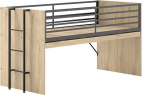 Pat pentru copii în culoare naturală înalt cu somieră 90x200 cm Sam – Vipack