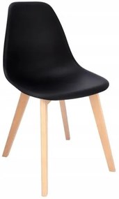 Scaun bucatarie/living, PP, lemn, negru, 46x52x82 cm, Ada