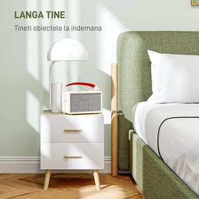 Comodă HOMCOM 2S stejar 40x50 | Aosom Romania