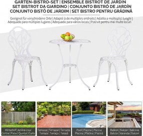 Outsunny Set de Gradina 3 Piese din Aluminiu cu 2 Scaune