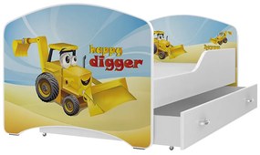 Supermobel Pat pentru copii cu desene animate IGOR P1 P1 + saltea + somieră GRATIS 80x160, inclusiv SD, MODEL 04