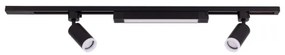 Spot LED pentru șină TRACER, 2xGU10/10W/230V + LED/20W, 1 m, negru