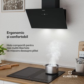 Klarstein Hota înclinată Laurel | mod de evacuare și recirculare a aerului | sticlă de siguranță | 417 m³/h | 60 cm