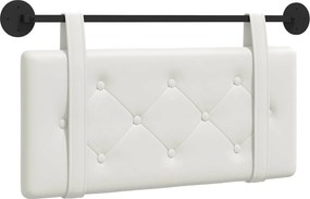 vidaXL Cap de pat suspendat Pe perete Alb 90 cm Piele artificială