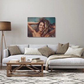 Tablou pe sticlă - Portretul unei femei tinere (70x50 cm)
