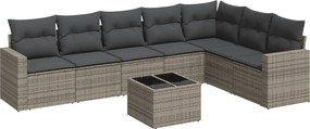 vidaXL Set canapele de grădină cu perne, 8 piese, gri, poliratan