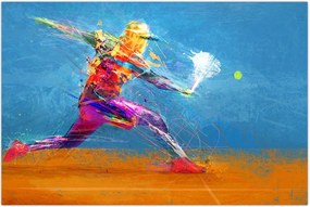 Tablou - Jucător de tenis pictat (90x60 cm)