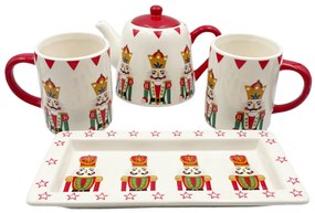 Set Ceainic, 2 Cani si Platou NUTCRACKER, Portelan