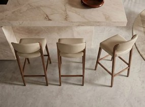 Scaun de bar din lemn si piele sintetica Mink