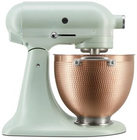 Mixer planetar KitchenAid Artisan Blossom Exclusive Design 5KSM180LEELB, 300W, 4.7L, Actionare directa, 10 viteze, Cap inclinat, Bol din cupru forjat, Verde deschis